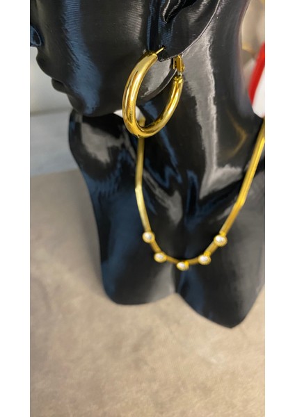 Halka Küpe Çelik Gold Kadın modelleri