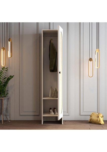 Münih 1 Kapaklı (3) Gardırop Krem / Traverten Mermer fırsatları