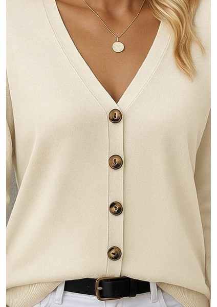 Meğdaix Kasın Uzun Kollu Önü Düğmeli Kısa Hırka modelleri