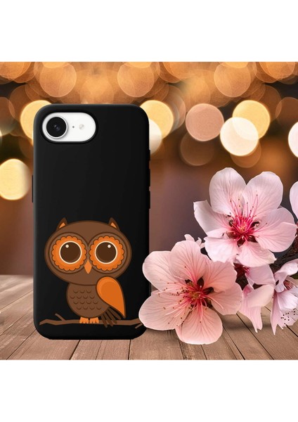 iPhone 16E ile Uyumlu Baykuş (0214A) Tasarımlı Siyah Lansman Silikon Kılıf indirimleri