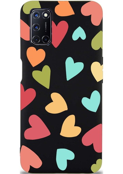 Oppo A52 ile Uyumlu Tropikal Kalpler (0214B) Tasarımlı Siyah Lansman Kılıf