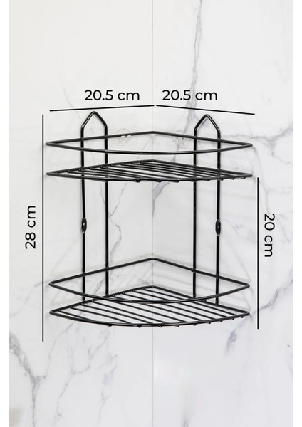 Iki Katlı Paslanmaz Banyo Köşe Şampuanlık, Siyah, Ekonomik ve Dayanıklı modelleri
