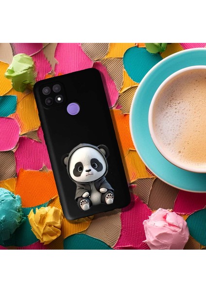 Oppo A15S ile Uyumlu Sevimli Panda (0214D) Tasarımlı Siyah Lansman Kılıf fırsatları