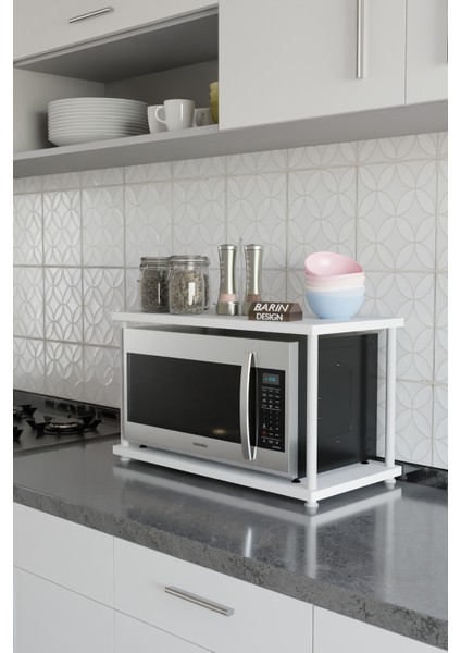 Çevir Kur Mutfak Tezgah Üstü Mikrodalga Rafı Beyaz Demir Organizer Stand Baharatlık Raf Sistemleri modelleri