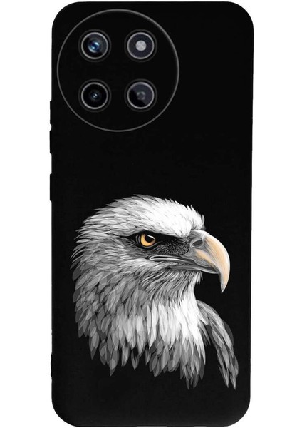 Realme 11 ile Uyumlu Kartal (0214C) Tasarımlı Siyah Lansman Kılıf