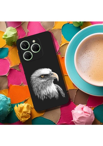Tecno Spark 20 Pro ile Uyumlu Kartal (0214C) Tasarımlı Siyah Lansman Kılıf fırsatları