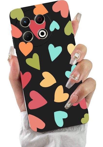 Tecno Spark 30 Pro ile Uyumlu Tropikal Kalpler (0214B) Tasarımlı Siyah Lansman Kılıf fiyatları