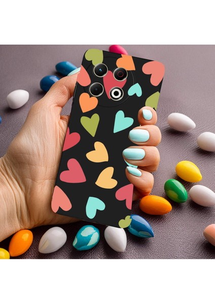 Tecno Spark 30 Pro ile Uyumlu Tropikal Kalpler (0214B) Tasarımlı Siyah Lansman Kılıf modelleri