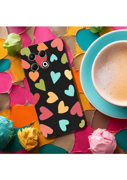 Tecno Spark 30 Pro ile Uyumlu Tropikal Kalpler (0214B) Tasarımlı Siyah Lansman Kılıf fırsatları