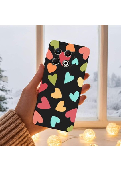 Tecno Spark 30 Pro ile Uyumlu Tropikal Kalpler (0214B) Tasarımlı Siyah Lansman Kılıf