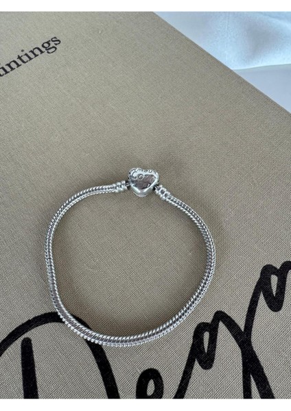 316L Çelik Gümüş Renk Işleme Detay Charm Kadın Bileklik