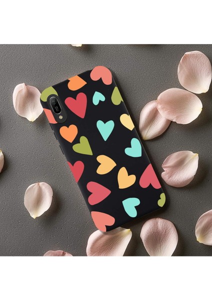 Huawei Y6 2019 ile Uyumlu Tropikal Kalpler (0214B) Tasarımlı Siyah Lansman Kılıf