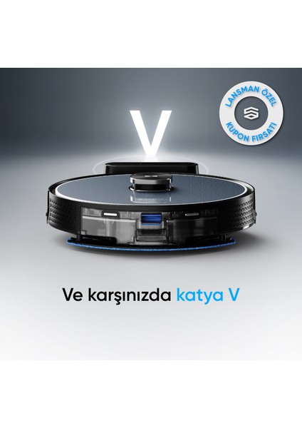 Katya V Akıllı Robot Süpürge 10000PA Güçlü Emiş Gücü 6400MAH Yüksek Batarya