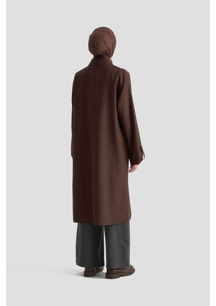 Yırtmaçlı Tunik Elbise Kahverengi indirimleri