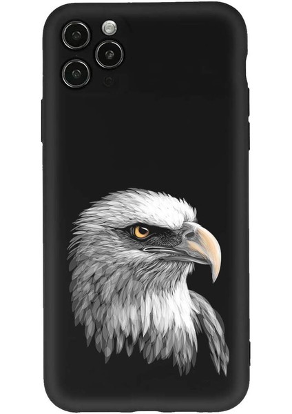 iPhone 11 Pro ile Uyumlu Kartal (0214C) Tasarımlı Siyah Lansman Kılıf