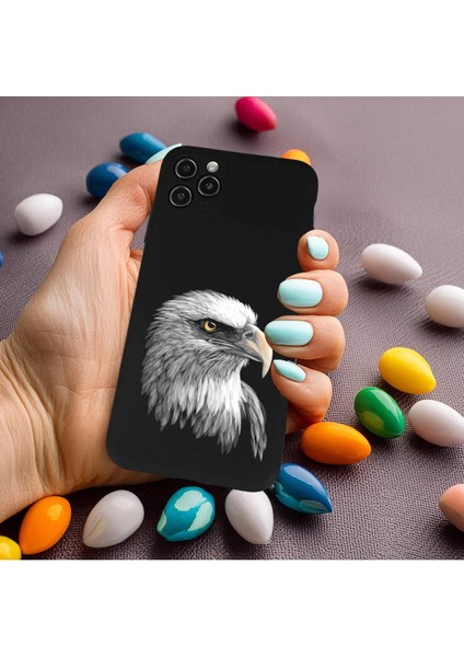 iPhone 11 Pro ile Uyumlu Kartal (0214C) Tasarımlı Siyah Lansman Kılıf modelleri