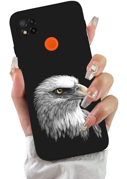 Xiaomi Redmi 10A ile Uyumlu Kartal (0214C) Tasarımlı Siyah Lansman Kılıf fiyatları