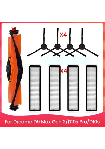 Dreame D9 Max Gen 2 Için Ana Yan Fırça Hepa Filtreli Paspas Bezleri (Yurt Dışından)