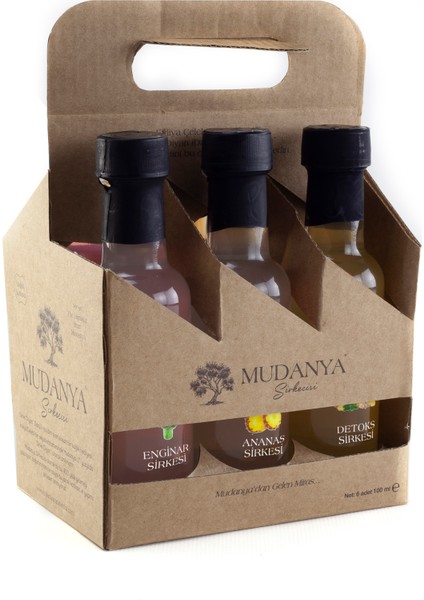 Doğal Fermente Katkısız 6’lı Mini Sirke Seti 100 ml – Taşıma Kutulu Gurme Seri