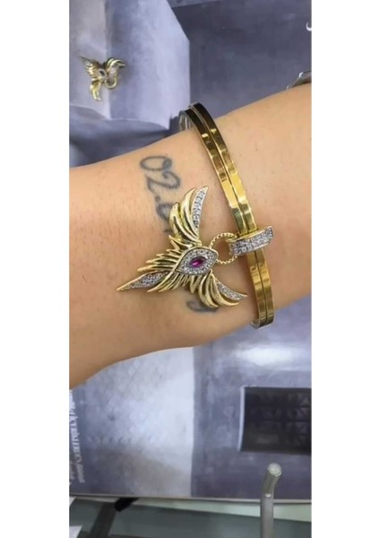 Zirkon Taşlı Ankakuşu Ajda Bileklik Charm