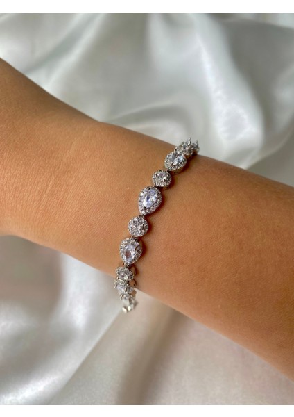 Zirkon Taşlı Çelik Damla Bileklik fiyatları