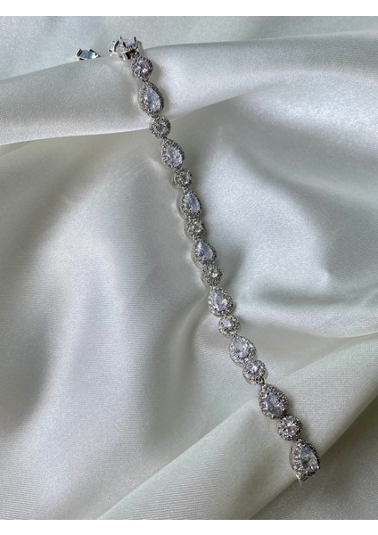 Zirkon Taşlı Çelik Damla Bileklik indirimleri