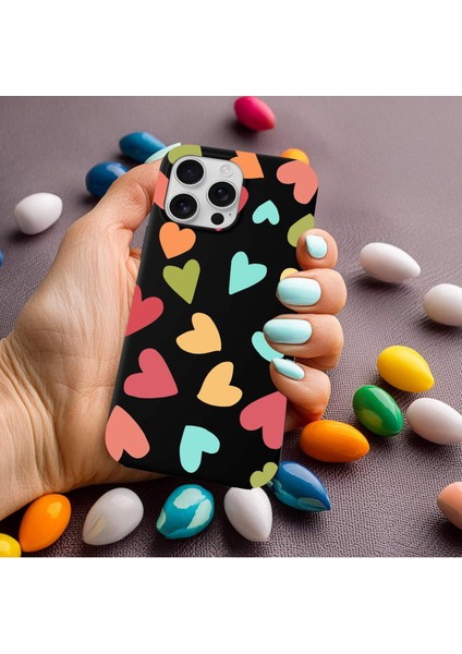 iPhone 16 Pro Max ile Uyumlu Tropikal Kalpler (0214B) Tasarımlı Siyah Lansman Kılıf modelleri