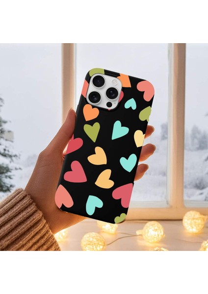 iPhone 16 Pro Max ile Uyumlu Tropikal Kalpler (0214B) Tasarımlı Siyah Lansman Kılıf