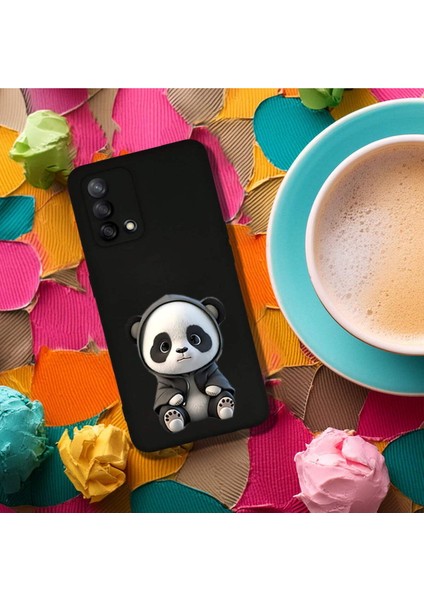 Oppo A74 ile Uyumlu Sevimli Panda (0214D) Tasarımlı Siyah Lansman Kılıf fırsatları