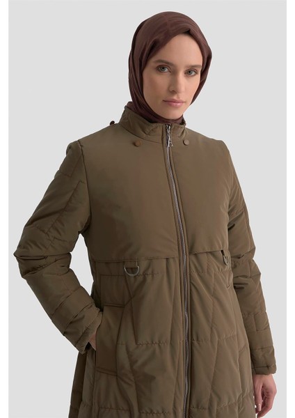 Kapüşonlu Kapitone 25KD2402 Haki fırsatları