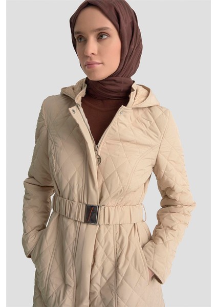 Kemerli Kapitone Kaban 25KT706 Bej