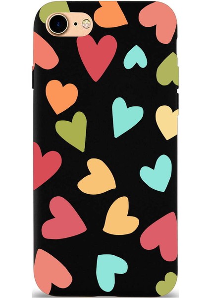 iPhone Se 2022 ile Uyumlu Tropikal Kalpler (0214B) Tasarımlı Siyah Lansman Kılıf