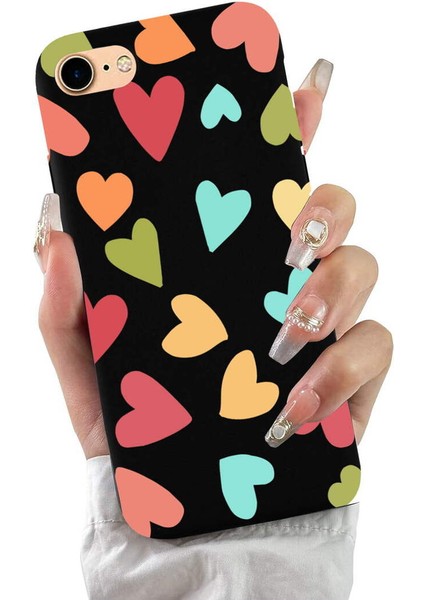 iPhone Se 2022 ile Uyumlu Tropikal Kalpler (0214B) Tasarımlı Siyah Lansman Kılıf fiyatları