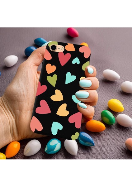 iPhone Se 2022 ile Uyumlu Tropikal Kalpler (0214B) Tasarımlı Siyah Lansman Kılıf modelleri