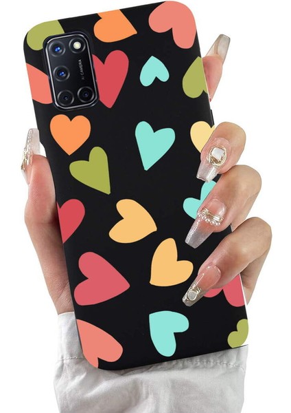 Oppo A92 ile Uyumlu Tropikal Kalpler (0214B) Tasarımlı Siyah Lansman Kılıf fiyatları