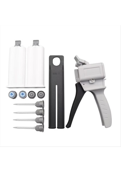 50 ml Dağıtım Ab Tutkallı Iki Bileşenli Tutkal Epoksi Reçinesi 4 Karıştırma Iğnesi 2 Boş Çift Kartuş (Yurt Dışından)