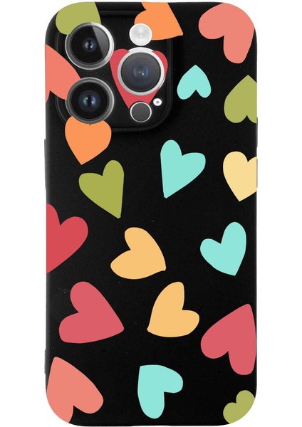 iPhone 15 Pro ile Uyumlu Tropikal Kalpler (0214B) Tasarımlı Siyah Lansman Kılıf