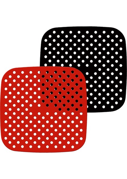 2 Paket Yeniden Kullanılabilir Hava Fritöz Gömlekleri, Kare, Yapışmaz Silikon Hava Fritöz Sepeti Paspasları, Hava Fritöz Aksesuarları -7,5 Inç (Yurt Dışından)