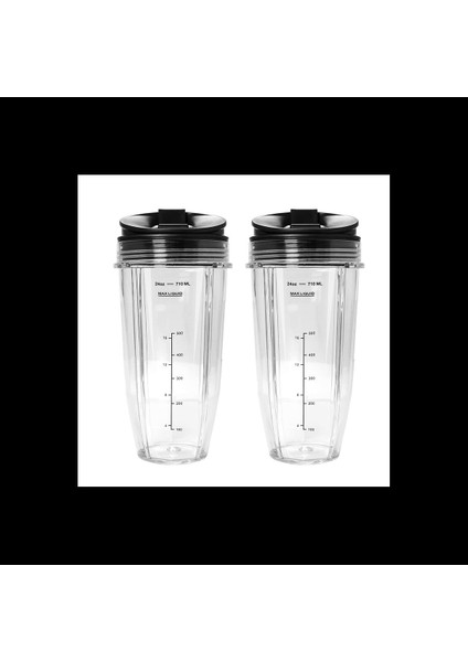 BL450/BL454/BL456/BL480/BL481'LI Auto Iq Serisi Blenderler Için Çıkış Kapaklı 2 Paket Yedek 24OZ Bardak (Yurt Dışından)