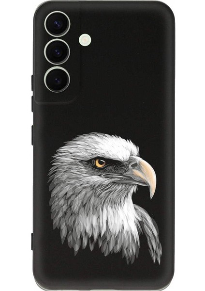 Samsung Galaxy S24 Plus ile Uyumlu Kartal (0214C) Tasarımlı Siyah Lansman Kılıf