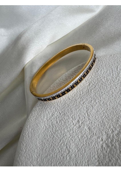 Tasarım Zirkon Taşlı Labirent Desenli Bileklik modelleri