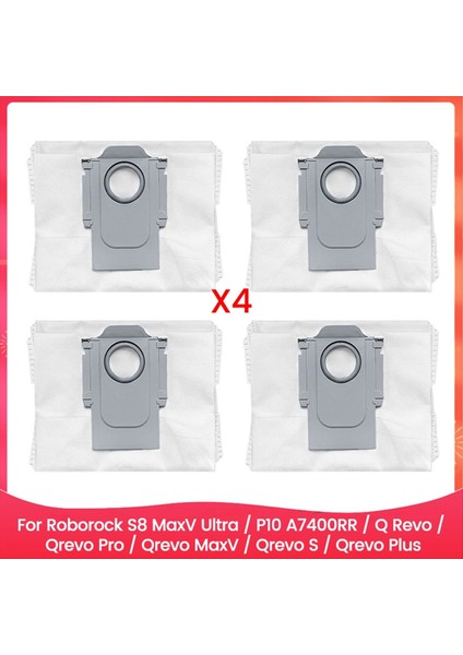 Roborock S8 Maxv ULTRA/P10 A7400RR/Q Revo Parçaları Için 4 Adet Toz Torbası (Yurt Dışından)