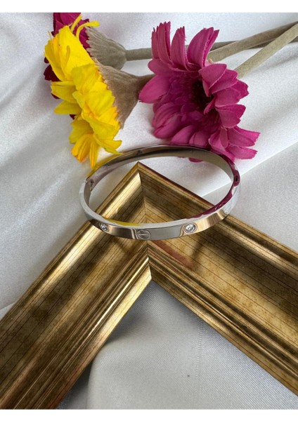 Çelik Gümüş Renk Zirkon Taşlı Bileklik fiyatları