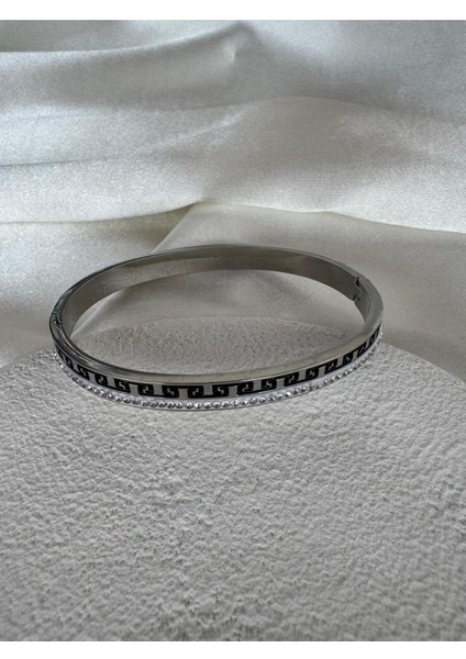 Tasarım Zirkon Taşlı Labirent Desenli Bileklik