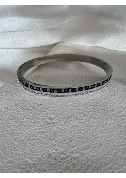 Tasarım Zirkon Taşlı Labirent Desenli Bileklik modelleri