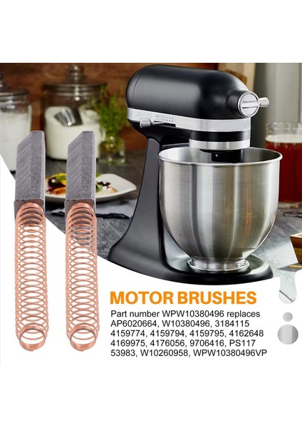 W10380496 Stand Mikser Motor Fırçası ve Mutfak Yardımı Için Mikser Motor Fırçası Yeni AP5178083, PS3495098-2 Paket (Yurt Dışından) fırsatları