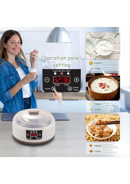 36 Saat Yoğurt Makinesi, 1.2l Otomatik Dijital Yoğurt Makinesi, Sabit Sıcaklıklı LCD Ekran ve Abd Fişi (Yurt Dışından) fiyatları