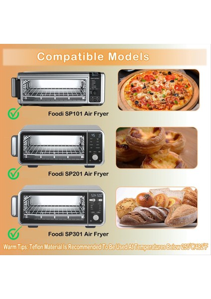 Ninja Için 6 Adet Yeniden Kullanılabilir Fritöz Kaplaması, Fırın Altı Için 12X12 Inç Yapışmaz Kaplama, Fırınlama/mikrodalga Fırın Kullanımı Için (Yurt Dışından) modelleri