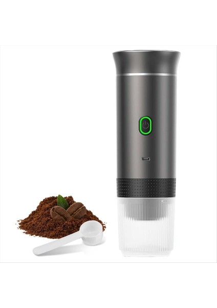 Kablosuz Elektrikli Taşınabilir Espresso Kahve Makinesi Kamp Kahve Makinesi 3'ü 1 Arada Kapsül Toz Seyahat Kahve Makinesi Gri (Yurt Dışından)