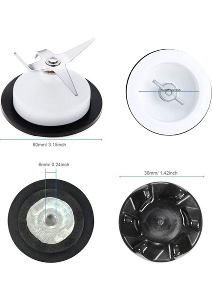 Kitchenaid 4 Yapraklı Blender Bıçağı ve Blender Bağlantı Parçası (Anahtarlı) Için Blender Yedek Parça Seti (Yurt Dışından) modelleri